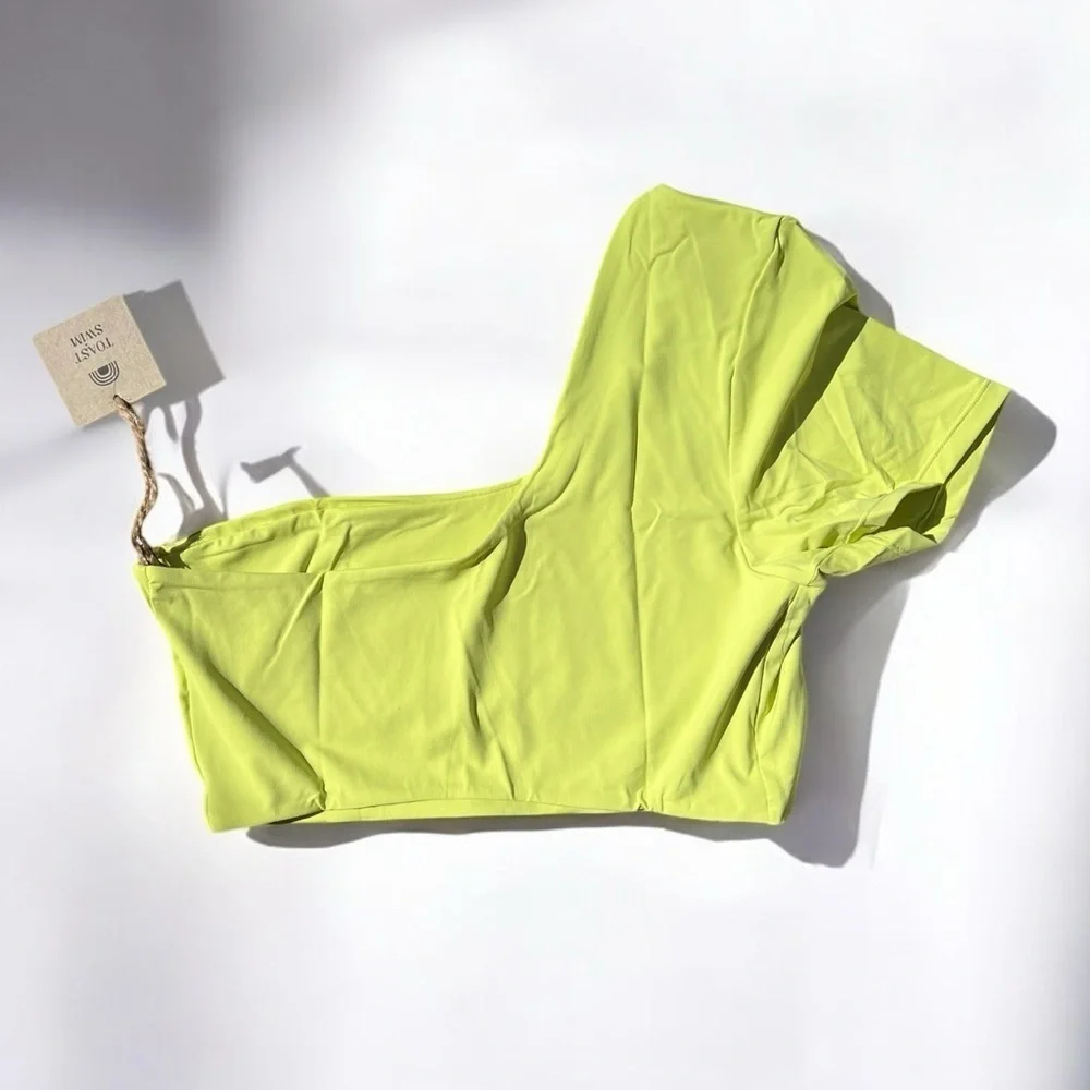 🌻NEW w.tags Free People x Toast Signature One Shoulder Crop Bikini Top Size M